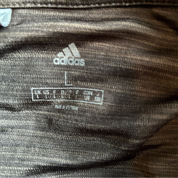 Adidas Long Sleeve shirt in dark black/grey stripes - LARGE - Picture 9 of 11